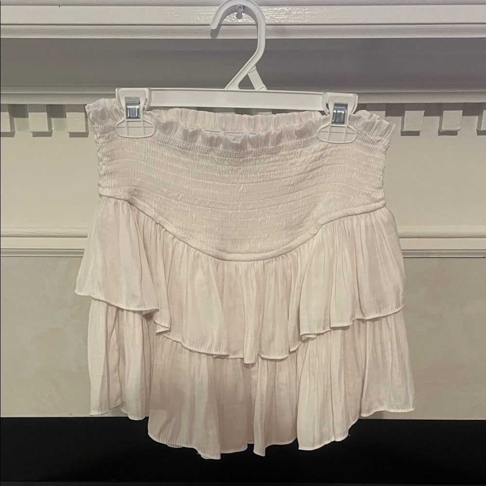 Mustard Seed Cream Ruffled Mini Skirt